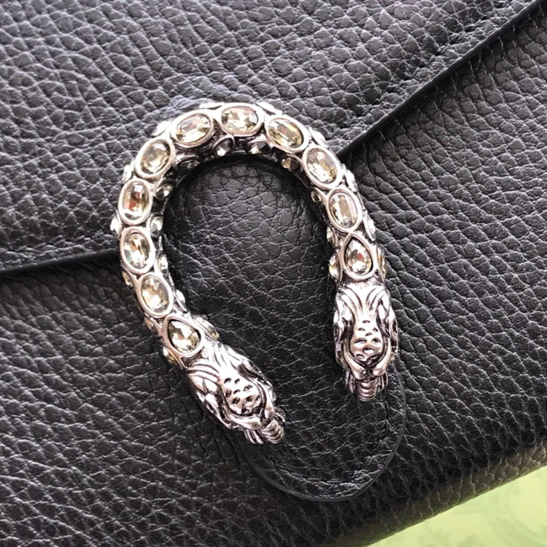 Black DG mini leather chain wallet