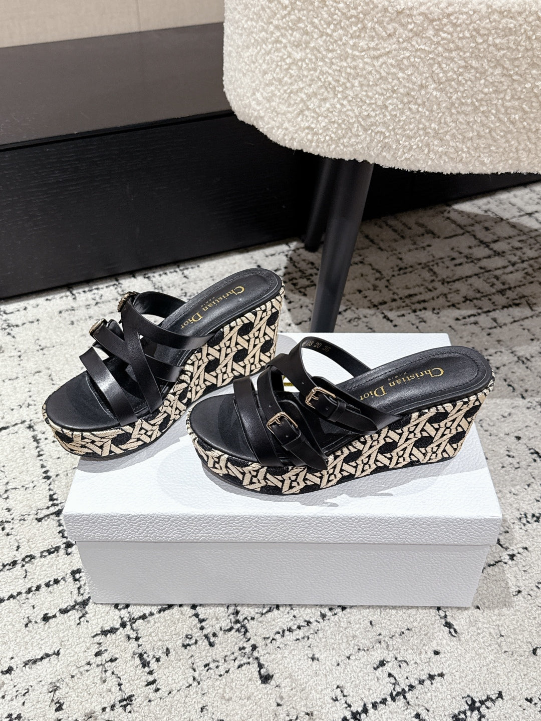 Black L'Amazone Wedge Slide