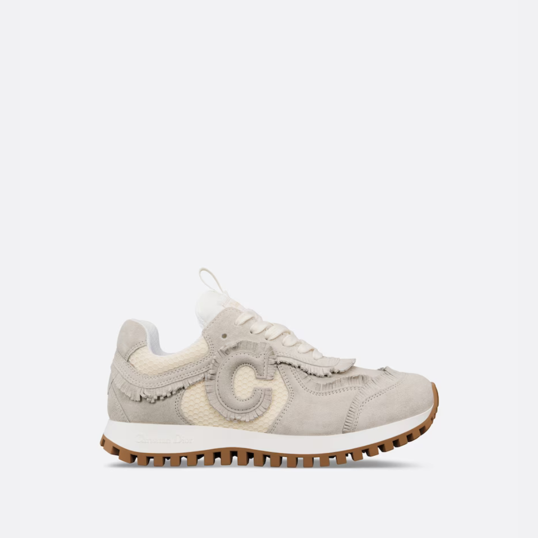 Ecru Suede And Mesh CD Sneaker
