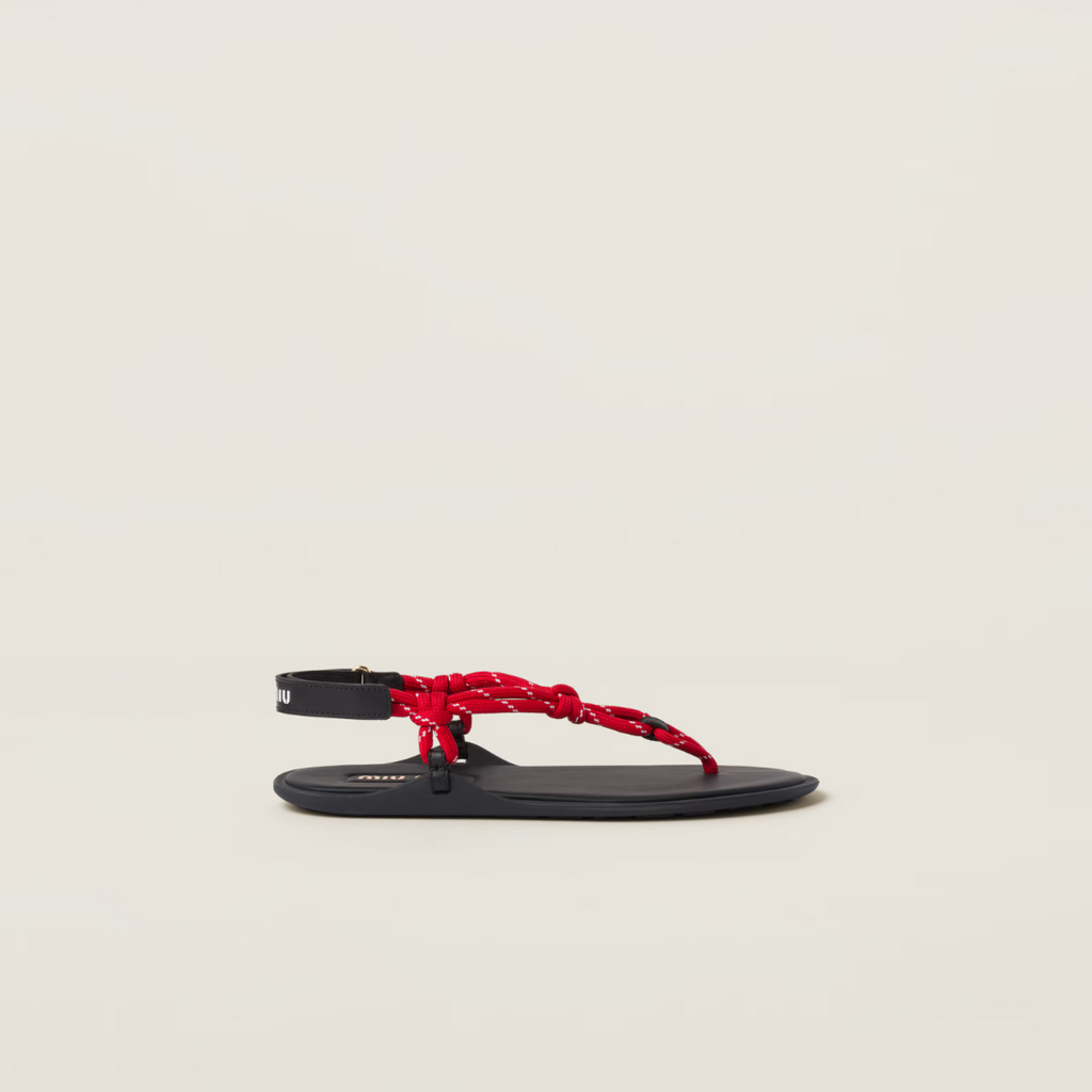 Red Riviere Cord & Leather Sandals