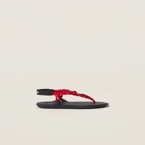 Red Riviere Cord & Leather Sandals