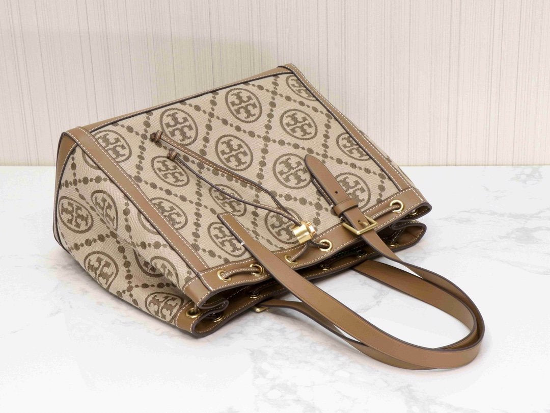 Hazel TT jacquard small tote bag