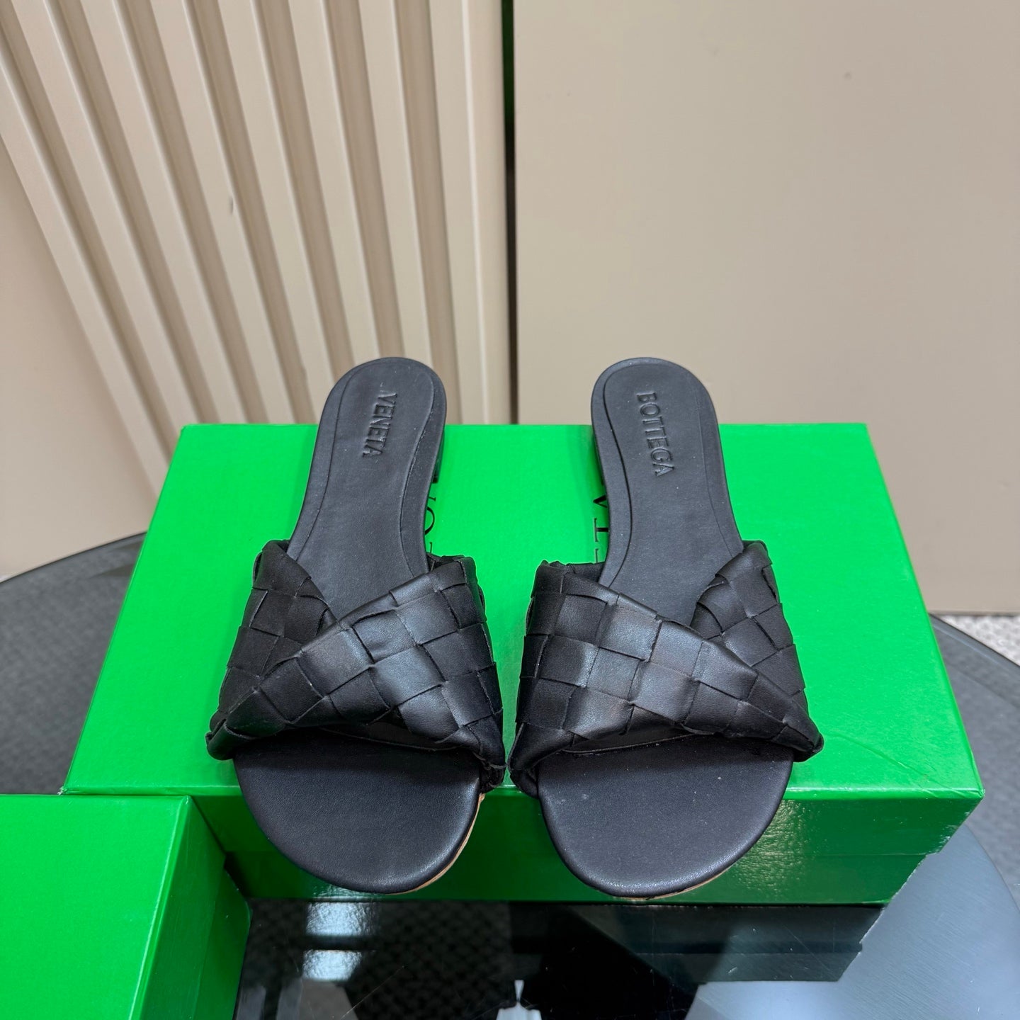 Black Blink Flat Mule