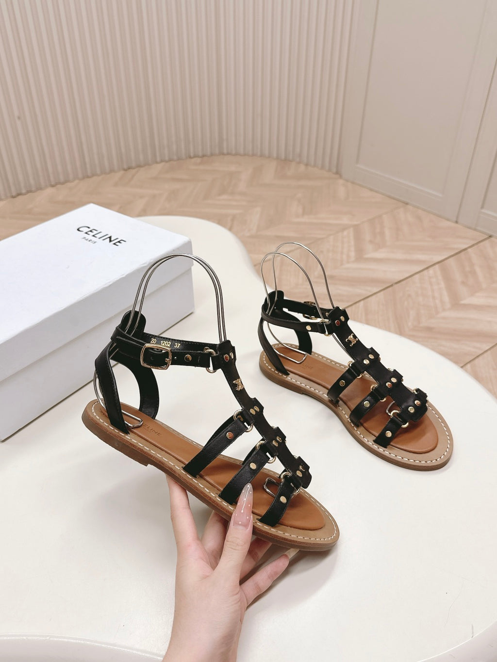 Black Gladiator Sandal
