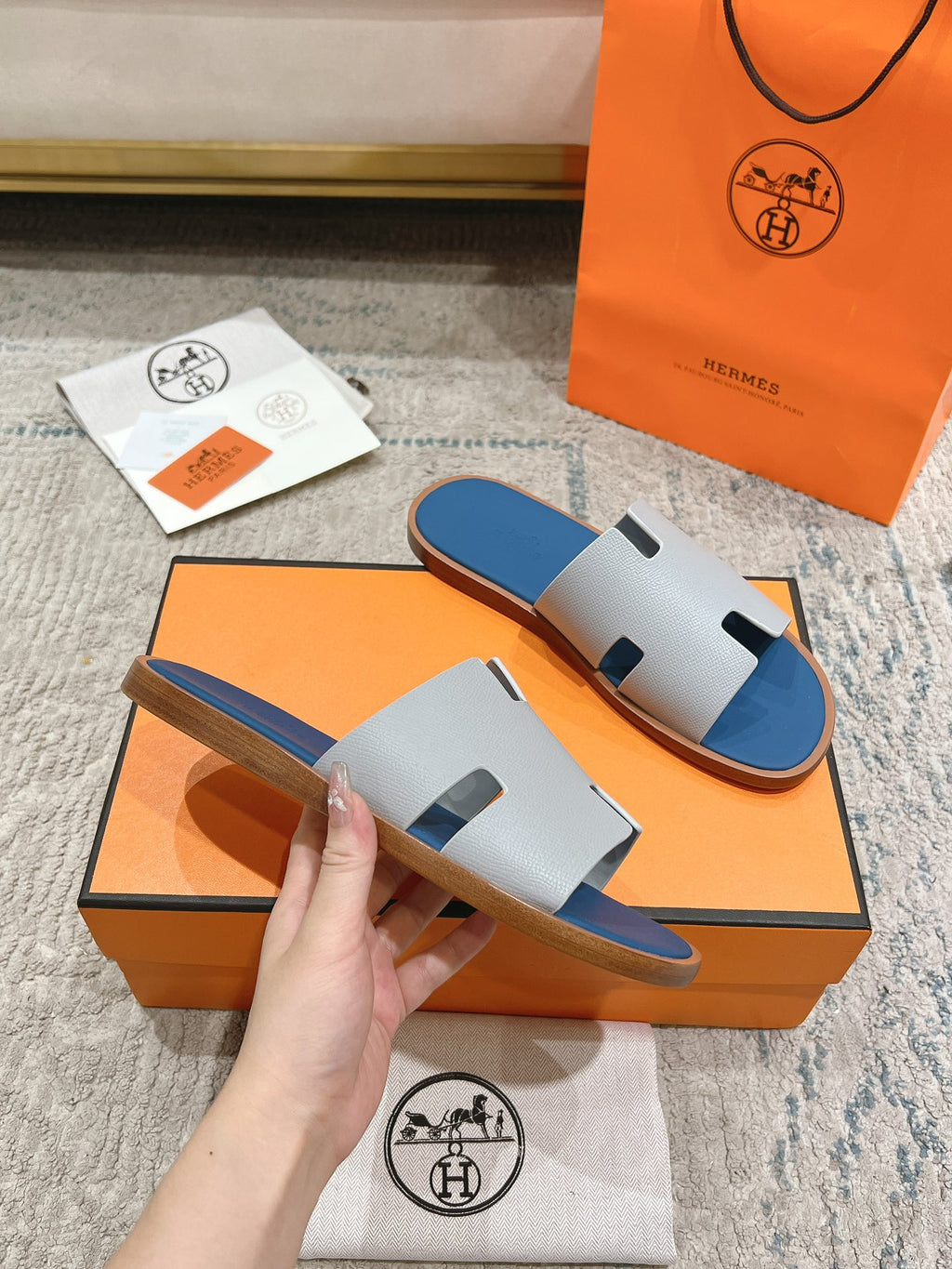 Gris Silex / Bleu Turquin Izmir Sandal