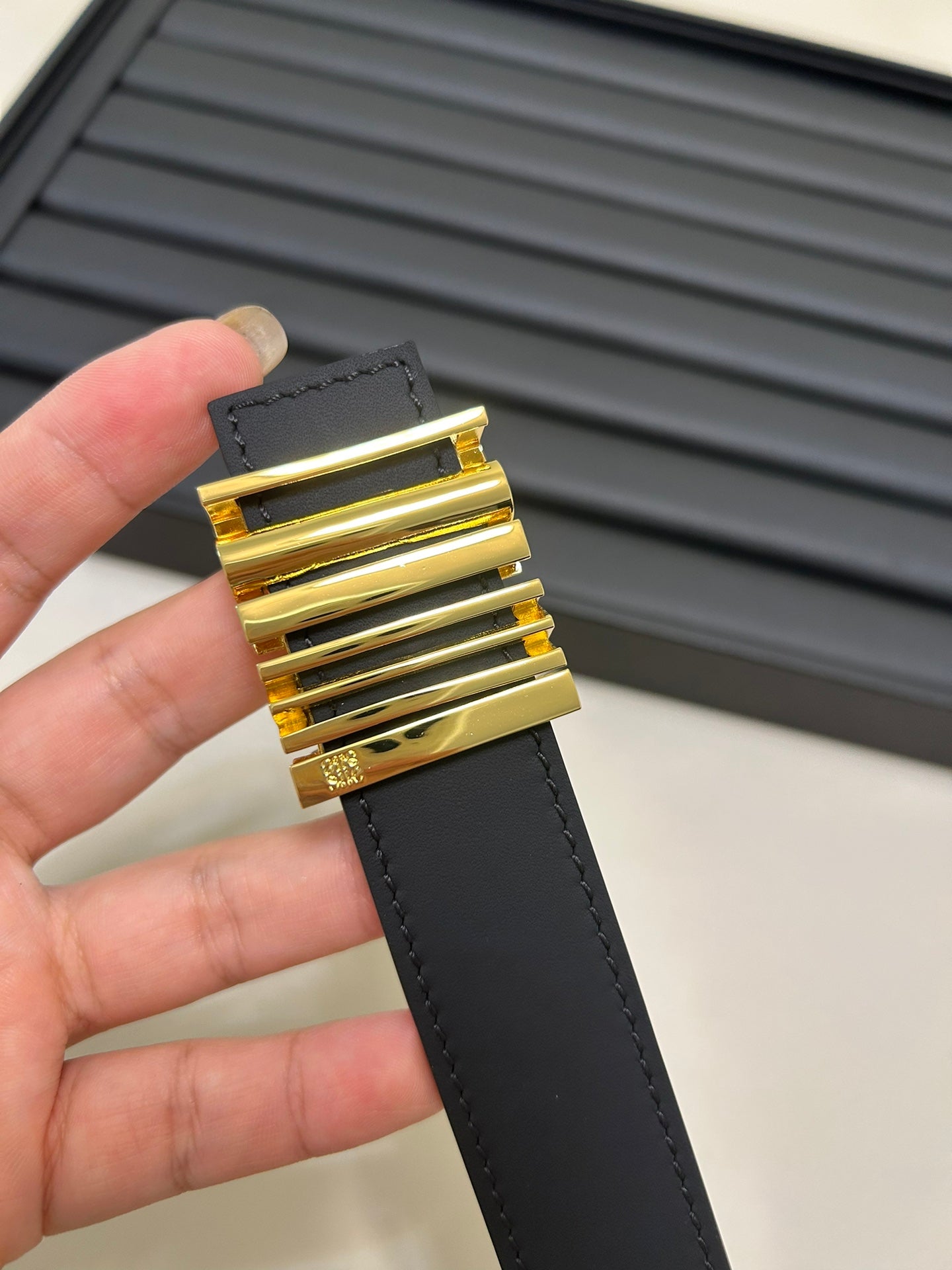 Black/Gold Graphic Belt