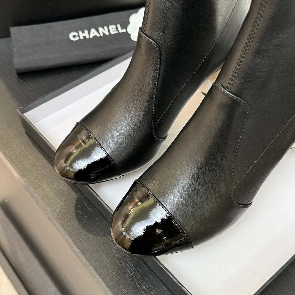 Black Stretch High Boots