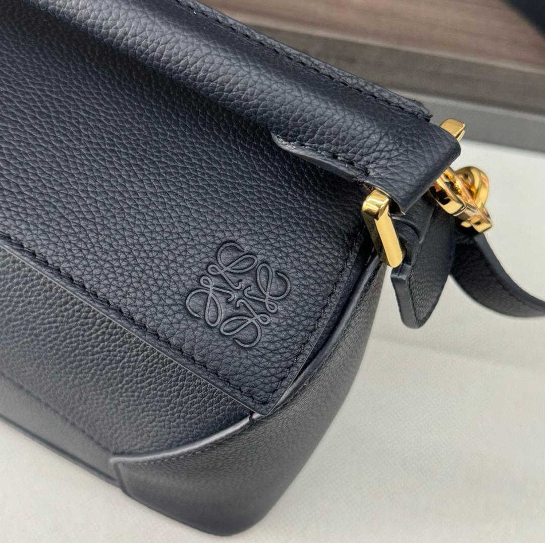 Deep Navy LP Small Leather Shoulder Bag