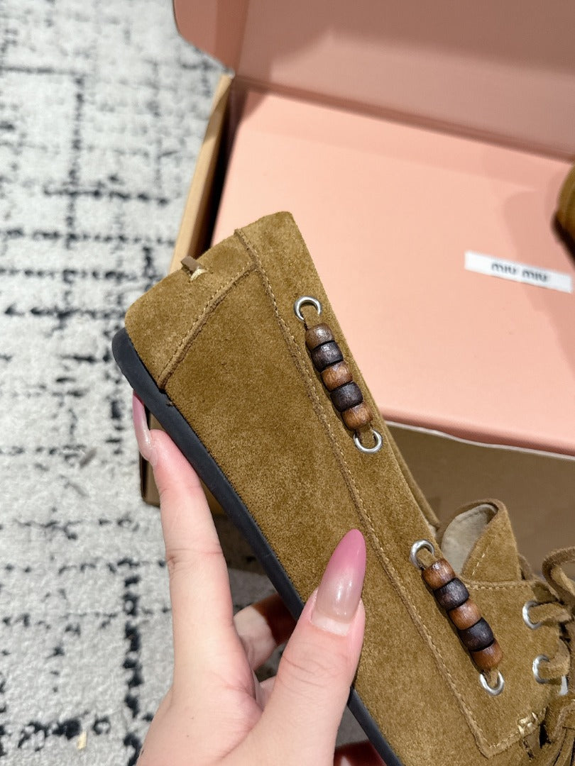 Olive Green Suede Tassel Loafers