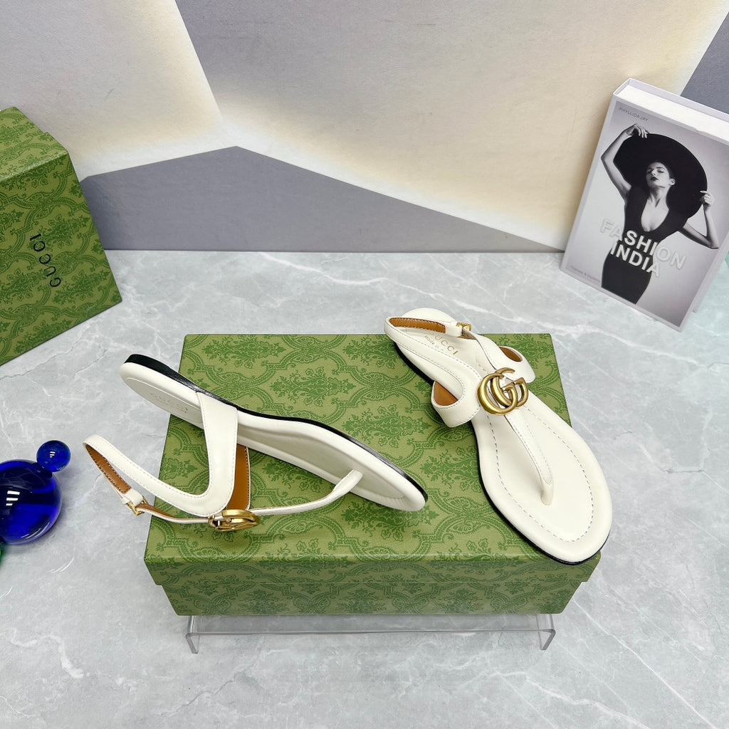 White G Thong Sandal