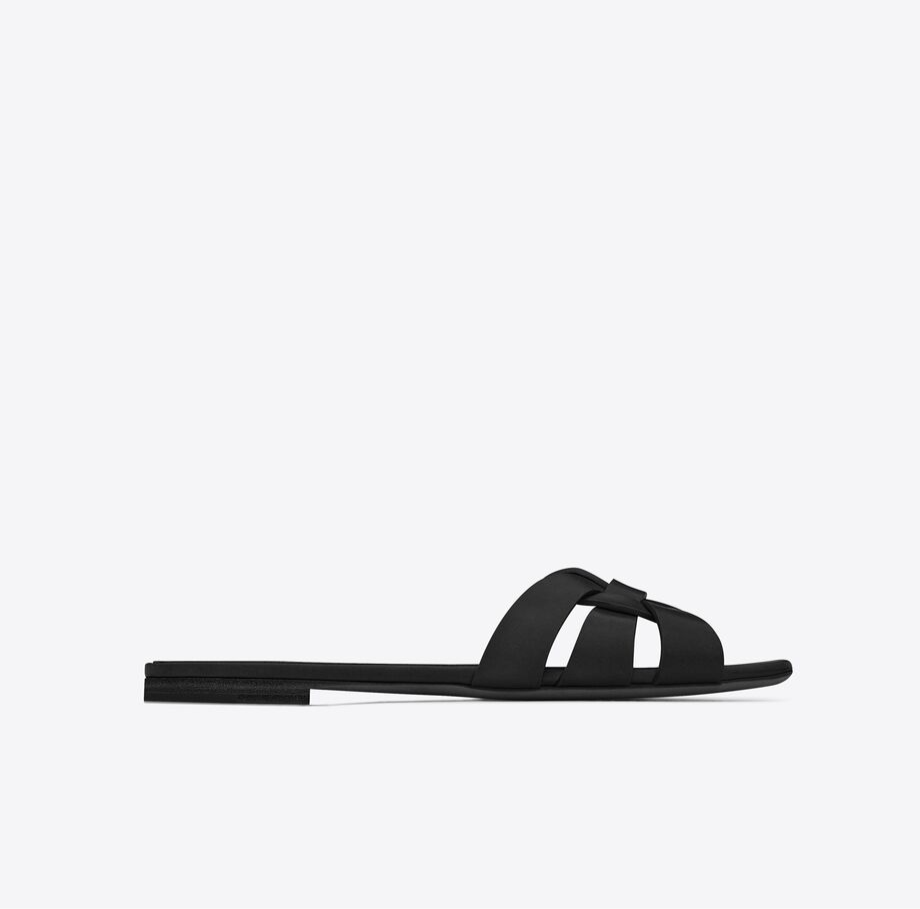 Black YT Mules In Leather