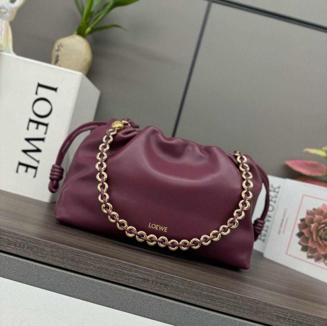 Dark Burgundy Medium Flamenco Purse