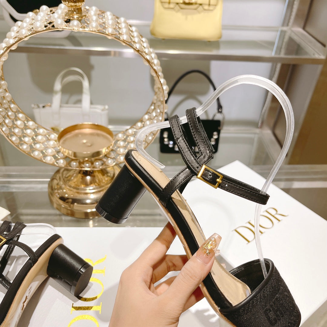 Black DD Heeled Sandal