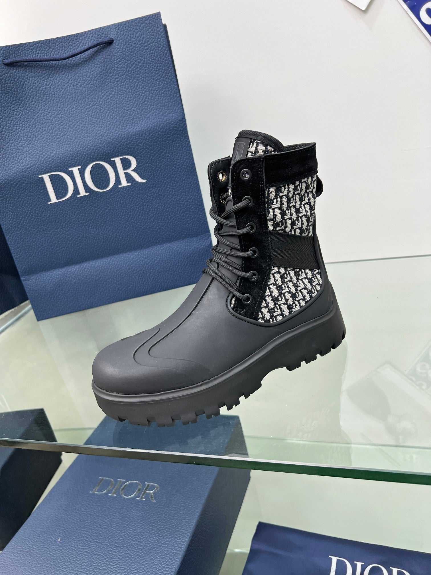 Black DG Lace-Up Boot