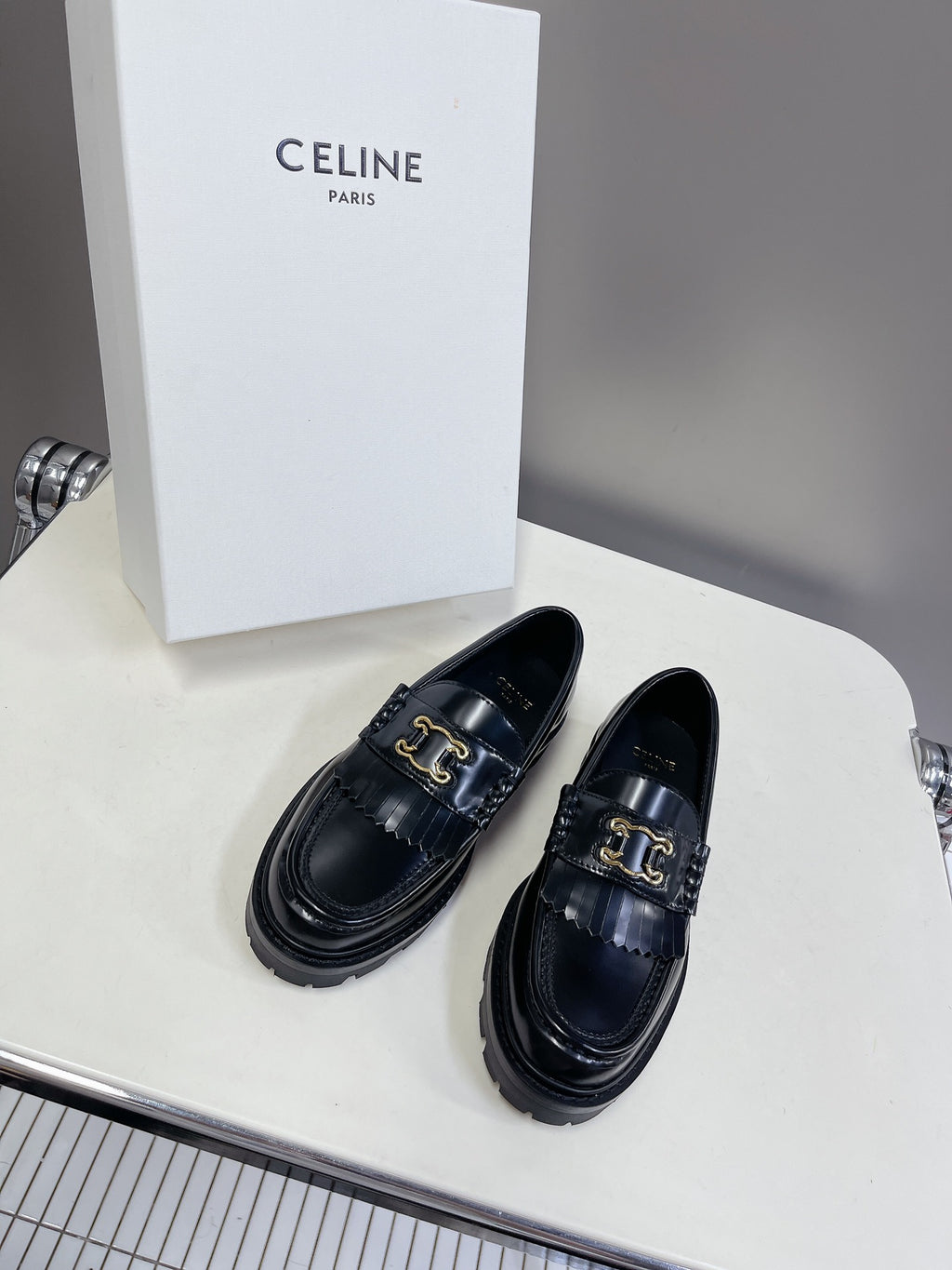 Black CM Loafer With Triomphe Frame