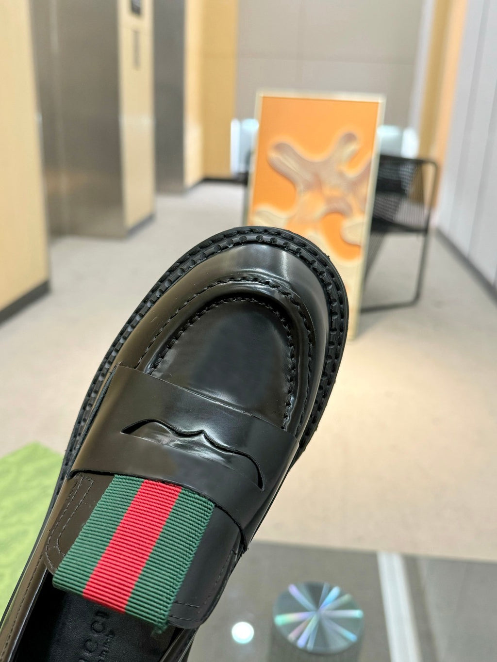 Black Loafer With Web