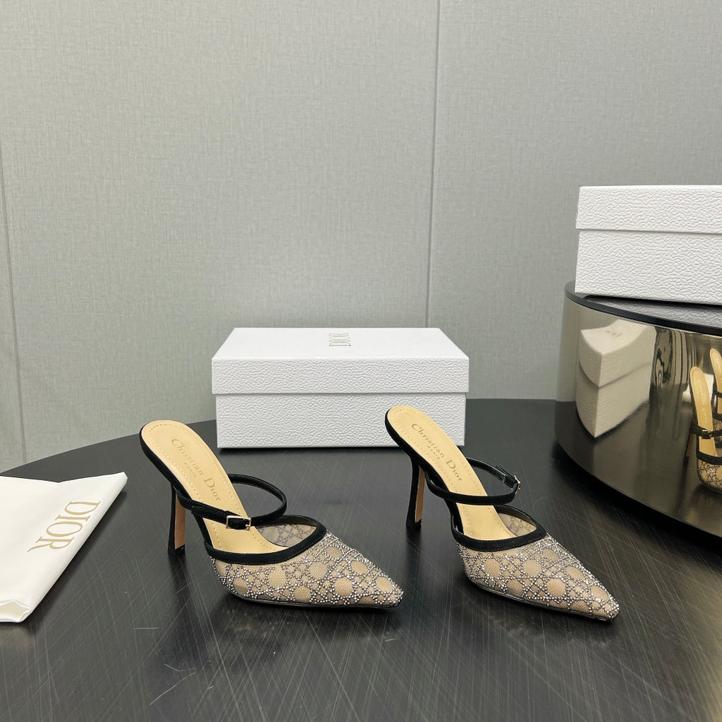 Black Nude Capture Heeled Mule