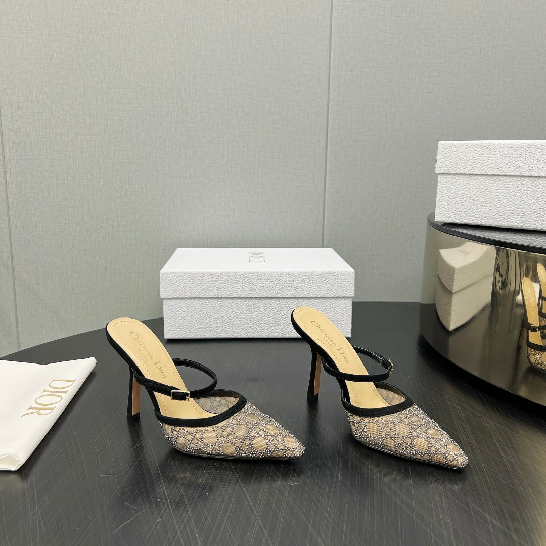 Black Nude Capture Heeled Mule