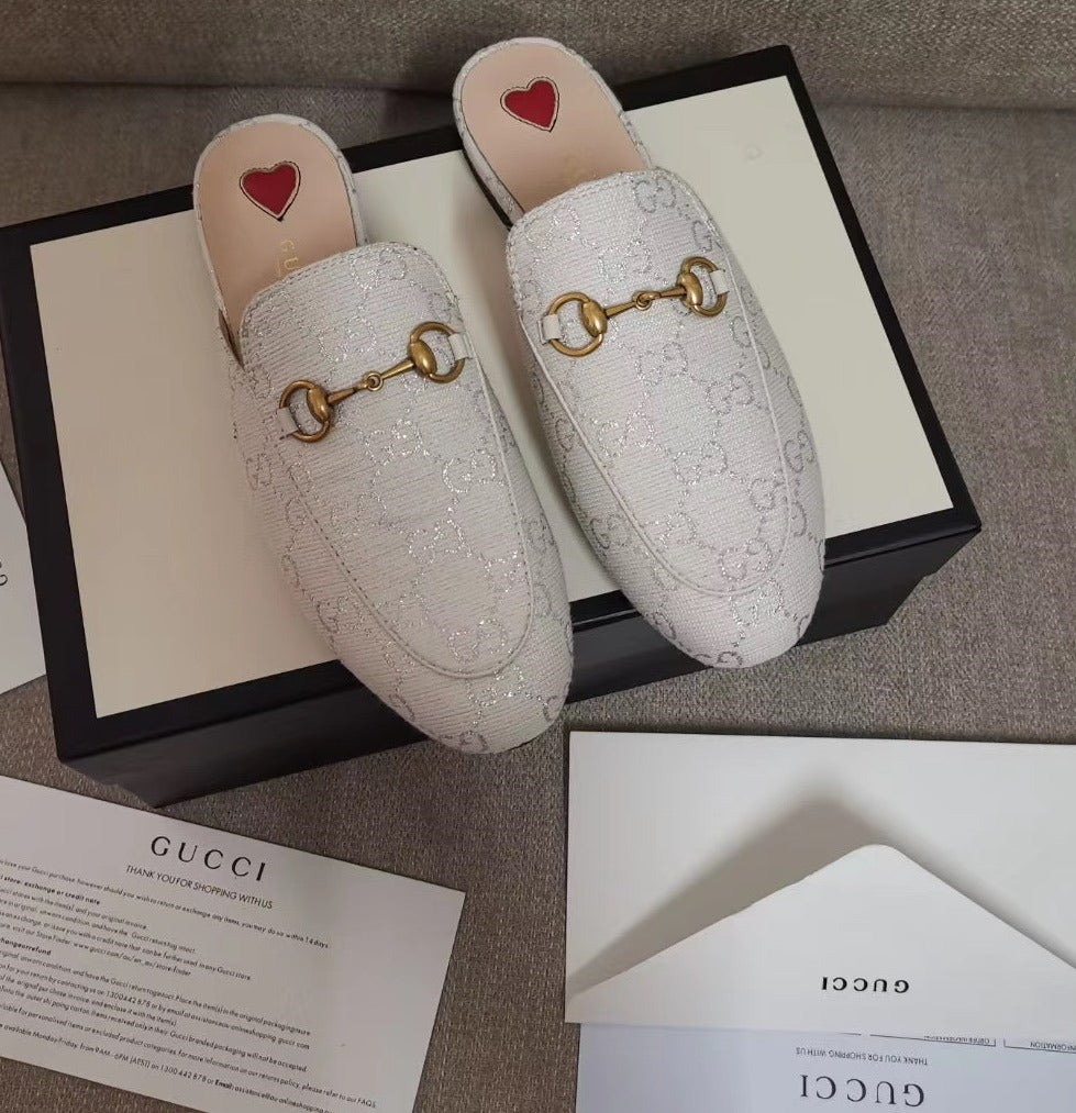 White lame GP slipper