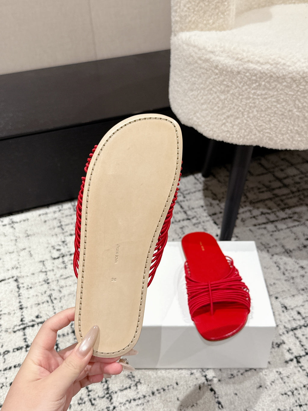 Red Sara Slide Sandal