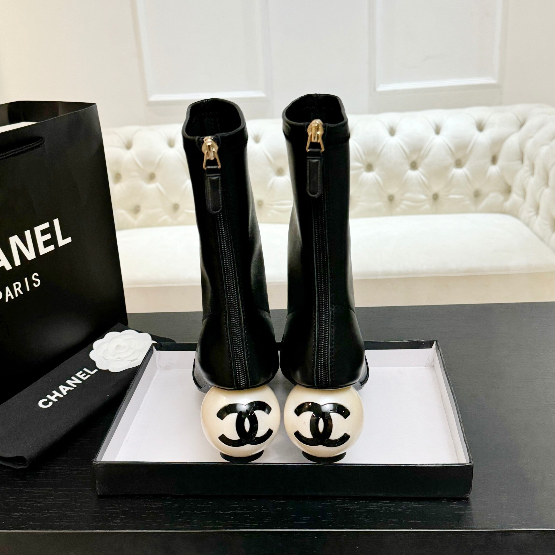 Black Stretch High Boots