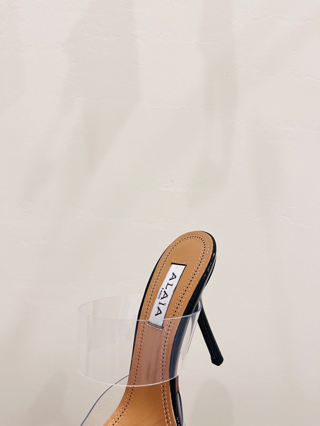 Black LC Mules In Patent Leather