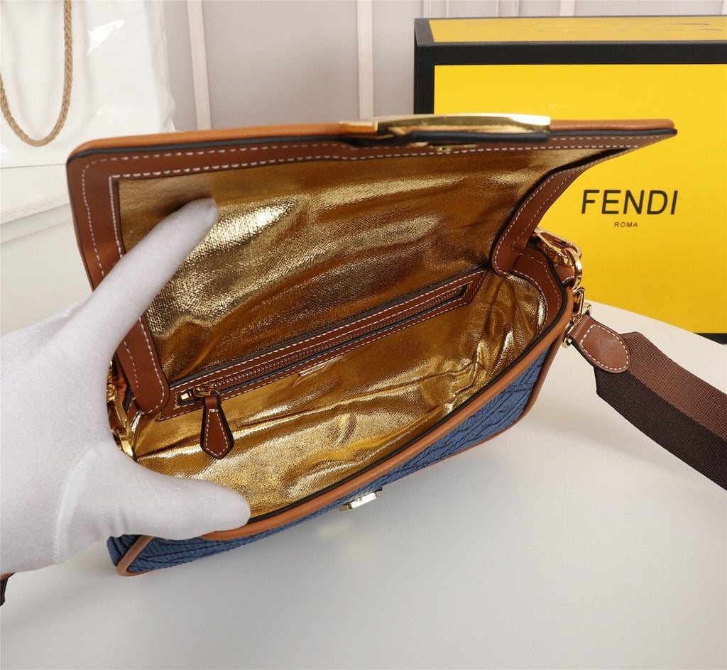 FB medium blue denim bag