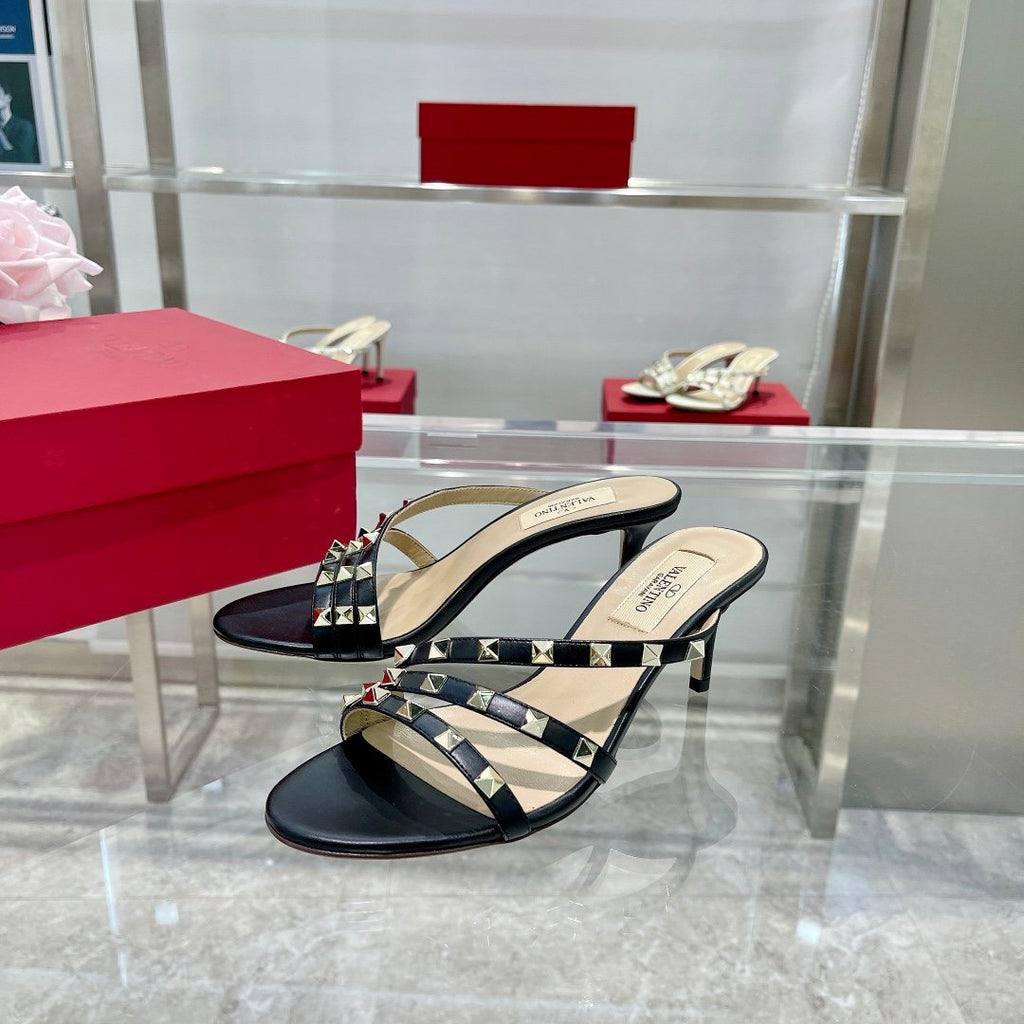 Black VR 80mm mule sandal