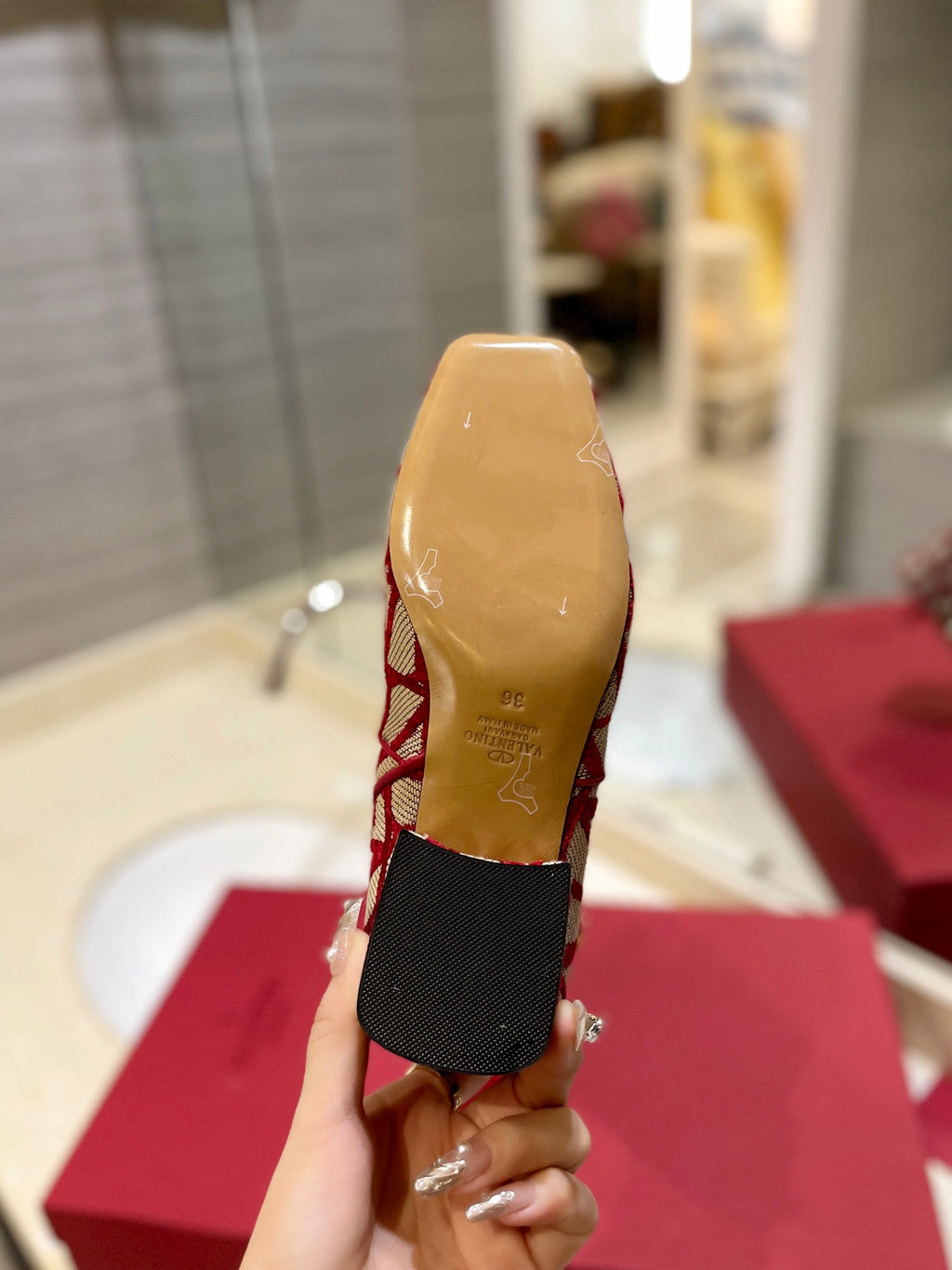 Beige & Red VT Boot In Toile Iconographe 30mm