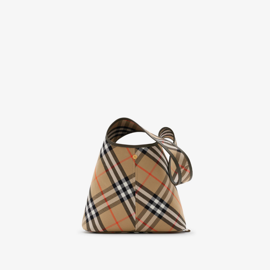 Sand Small Check Shoulder Bag