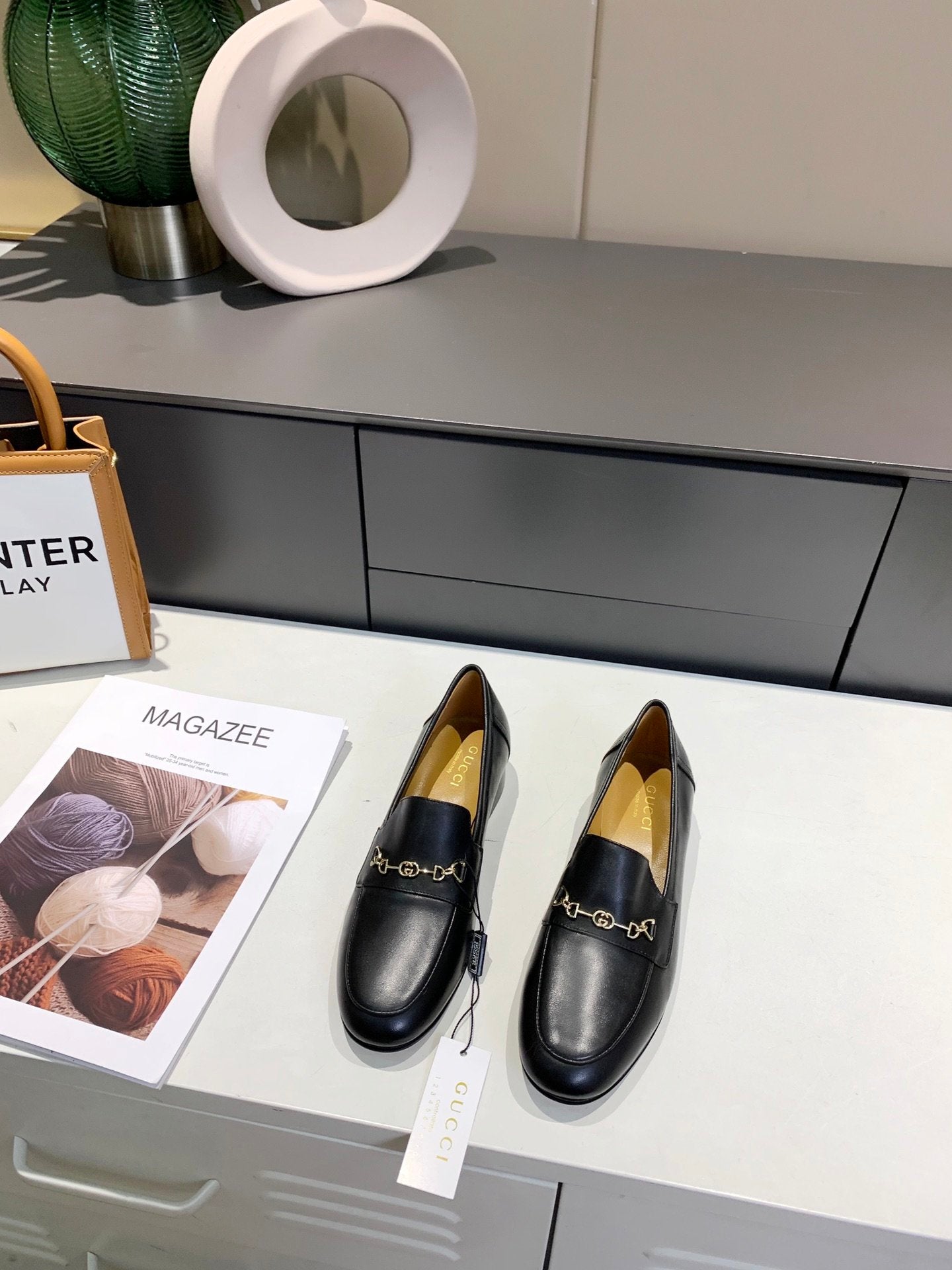 Black GH block-heel loafers