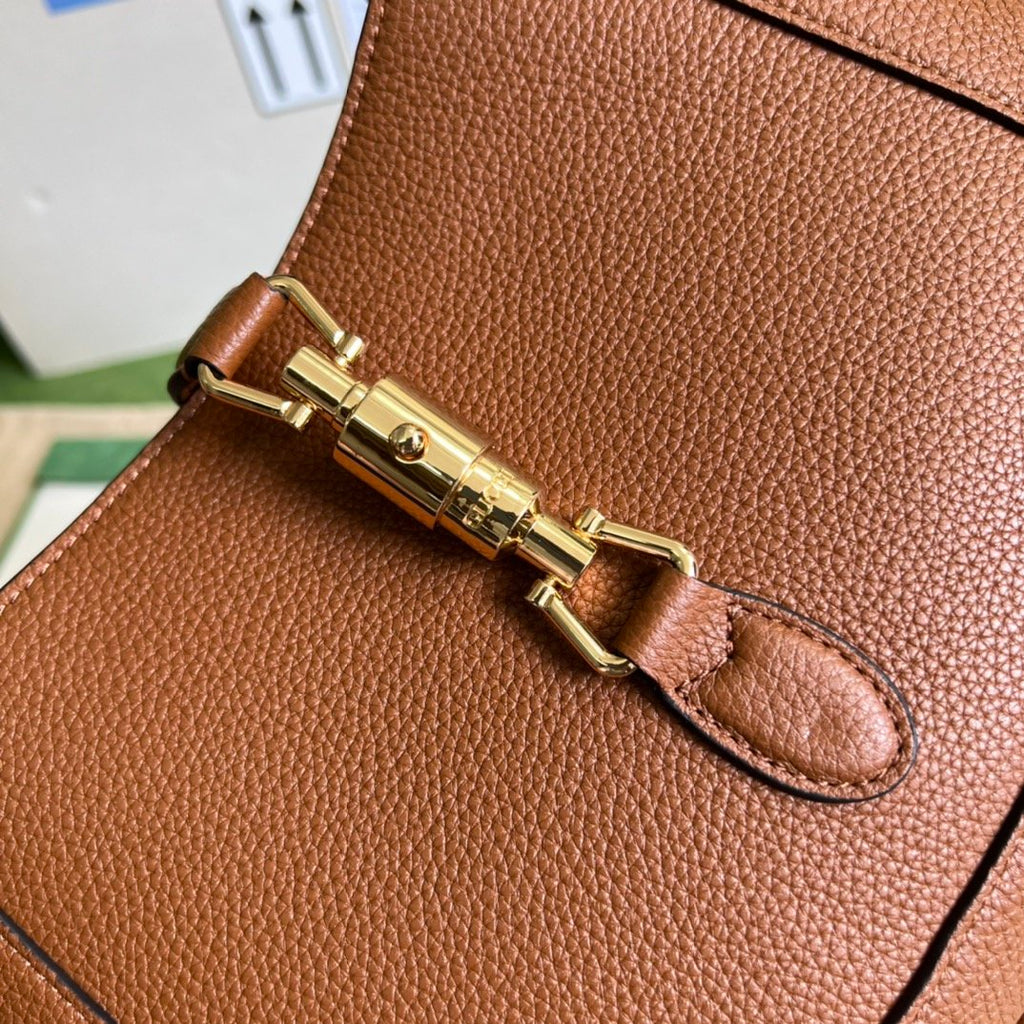 Cuir brown GJ 1961 small natural grain bag