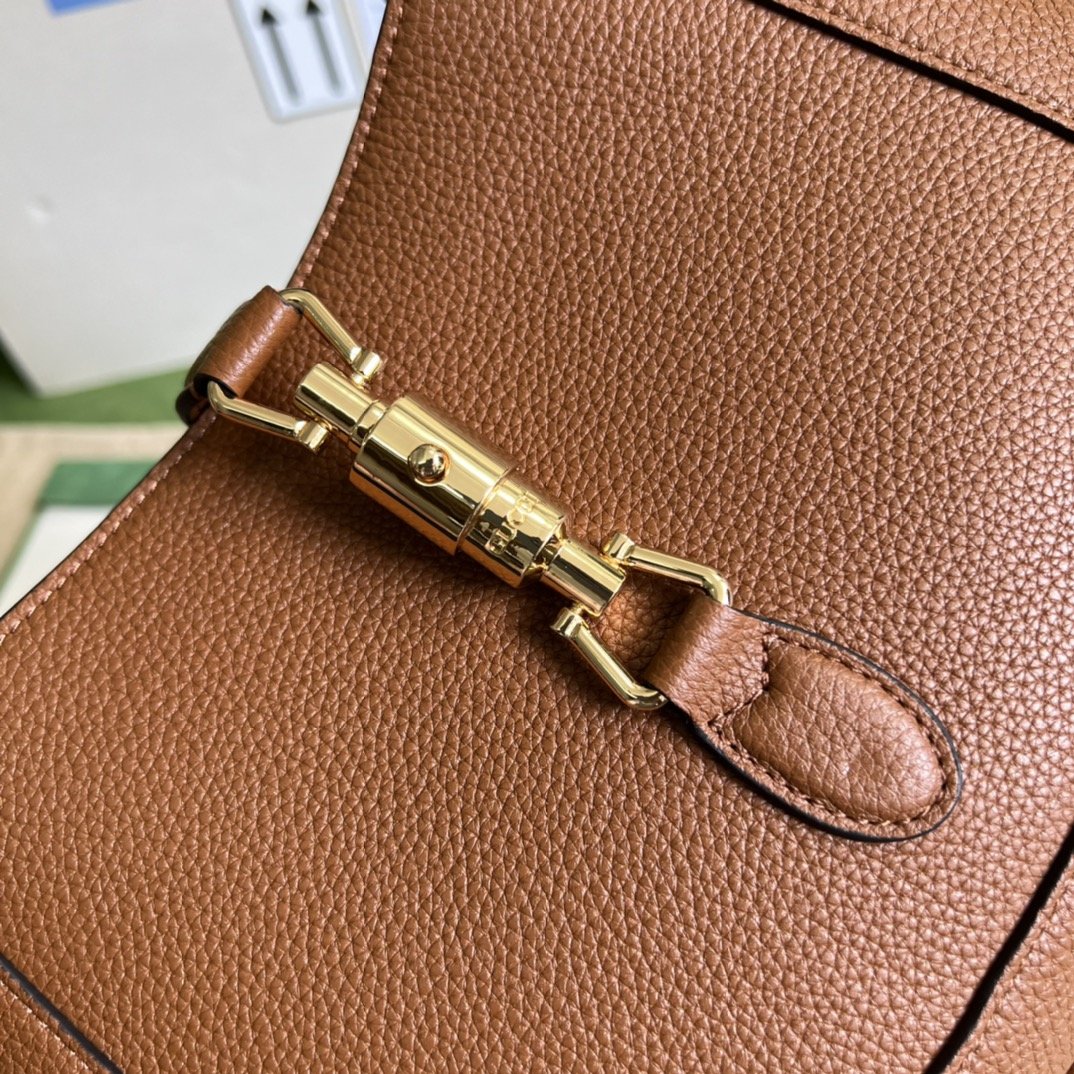 Cuir brown GJ 1961 small natural grain bag