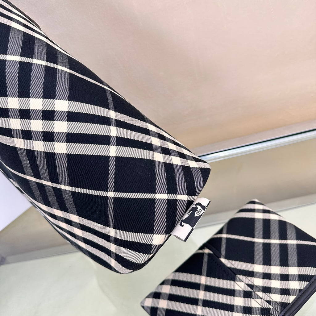 Black Small Check Shoulder Bag