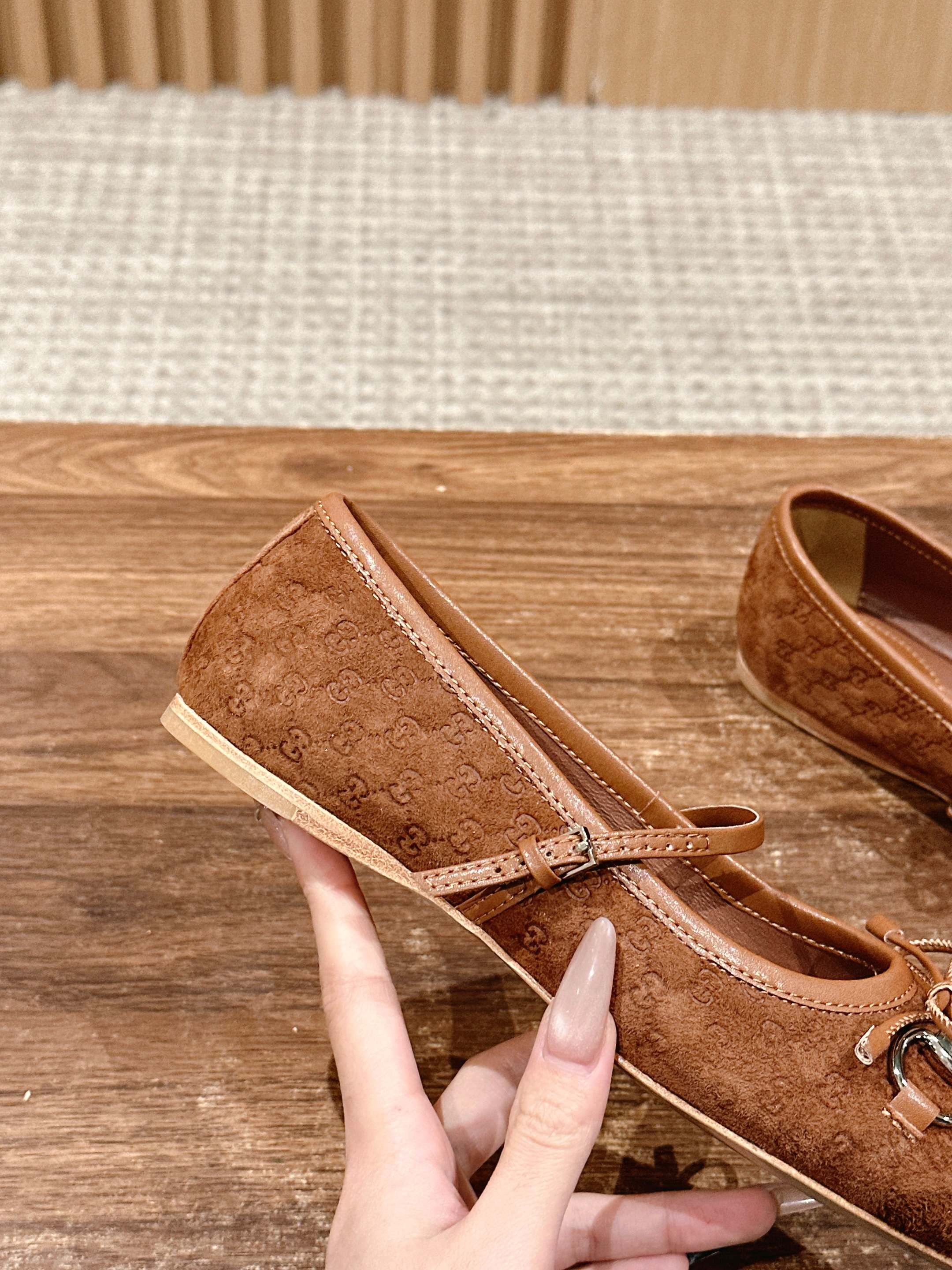 Light Brown Horsebit Ballet Flat