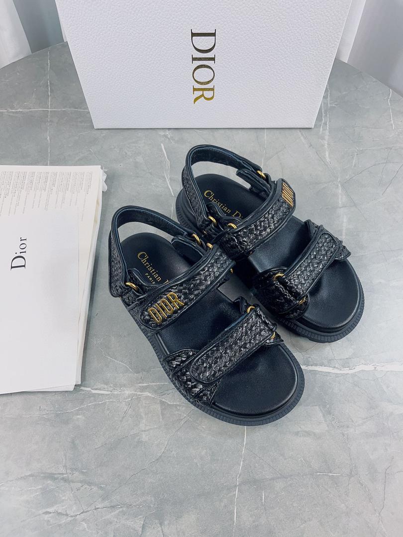 Black Raffia DA Sandal