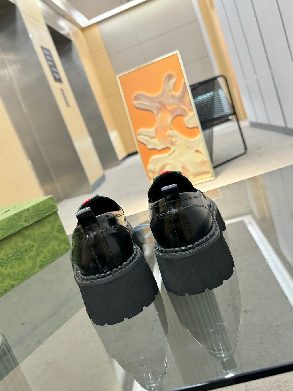 Black Loafer With Web