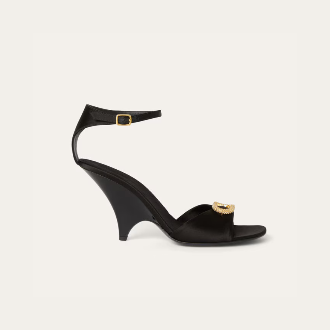 Black Olympia Heeled Sandal