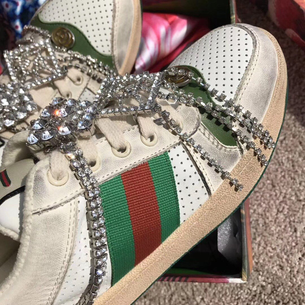 off-white GS canvas-trimmed leather sneakers