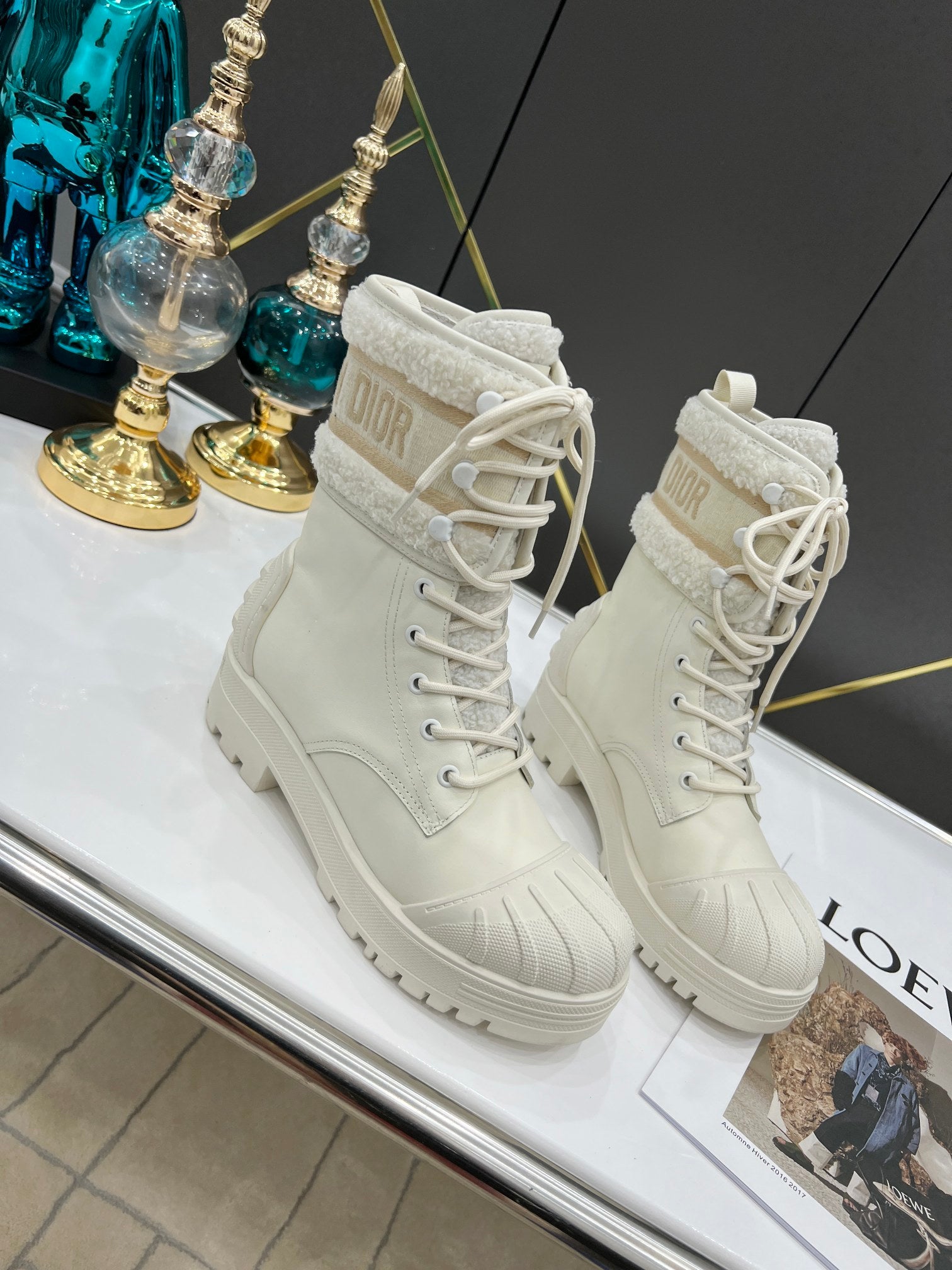 White DM ankle boot
