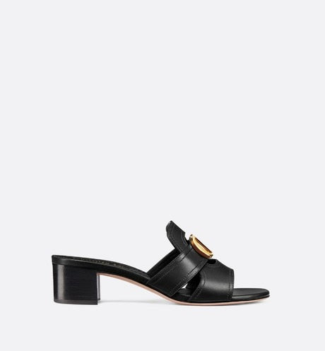 Black 30M heeled slide mule