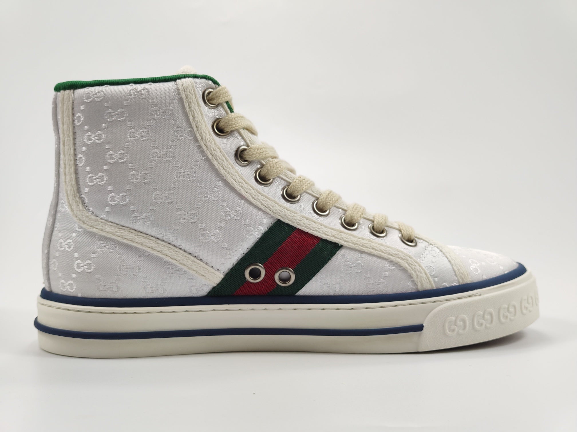 Women's White tennis high top sneaker