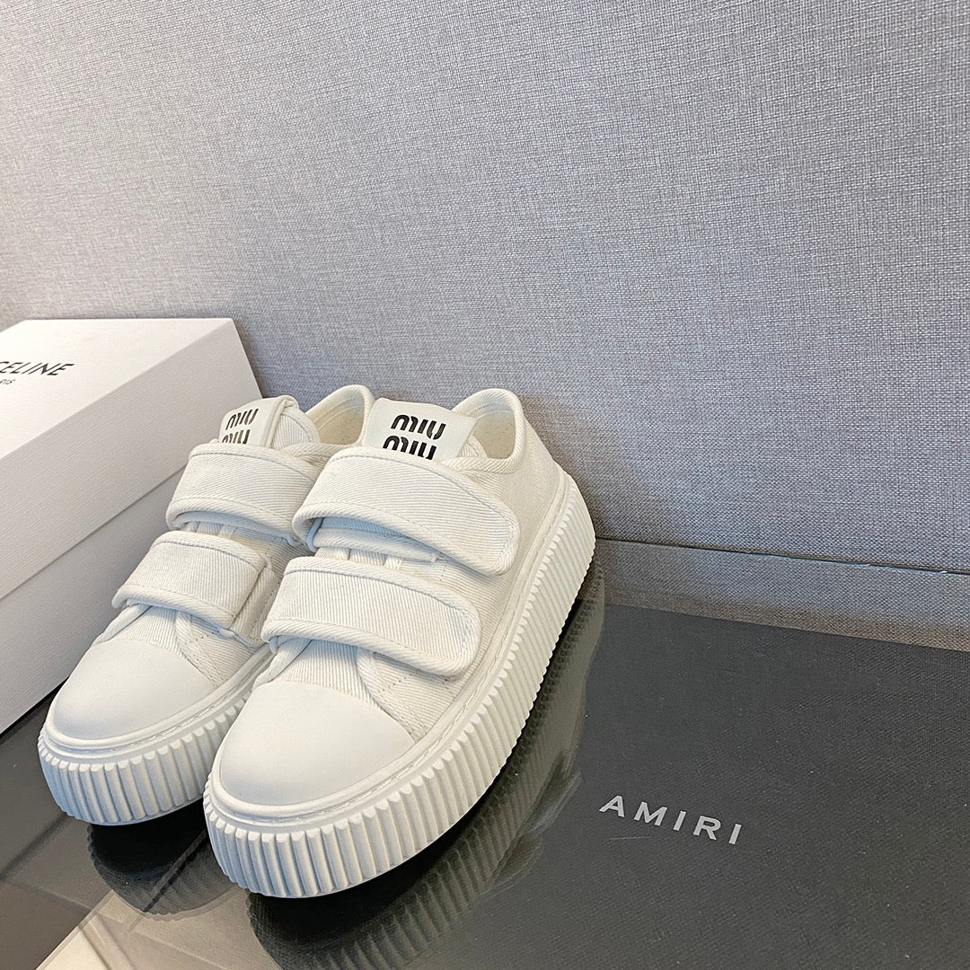 White MM denim sneakers