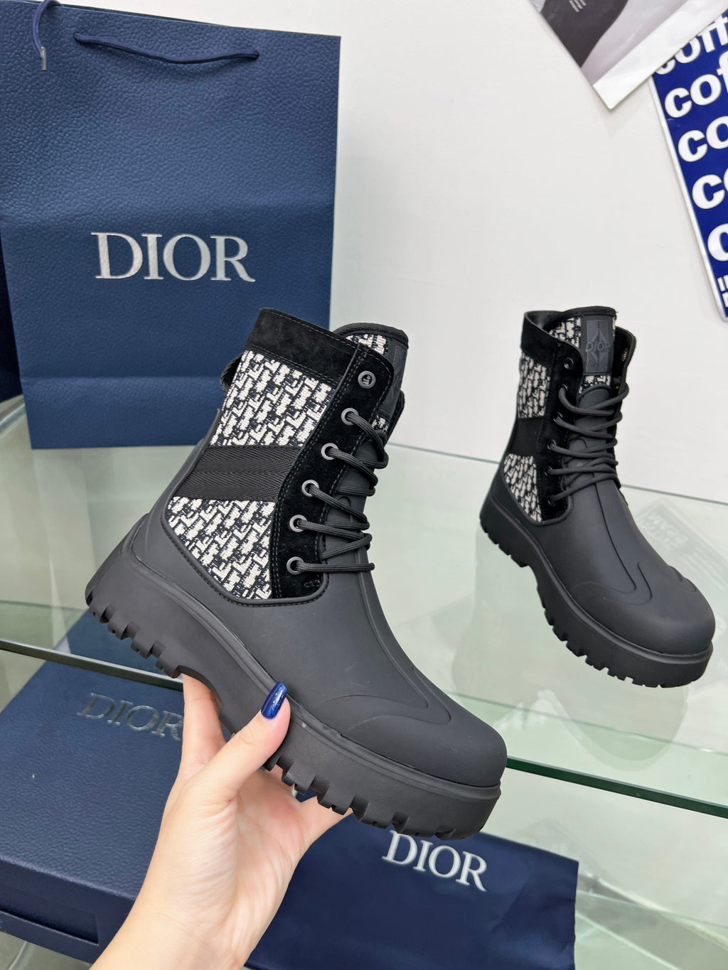 Black DG Lace-Up Boot