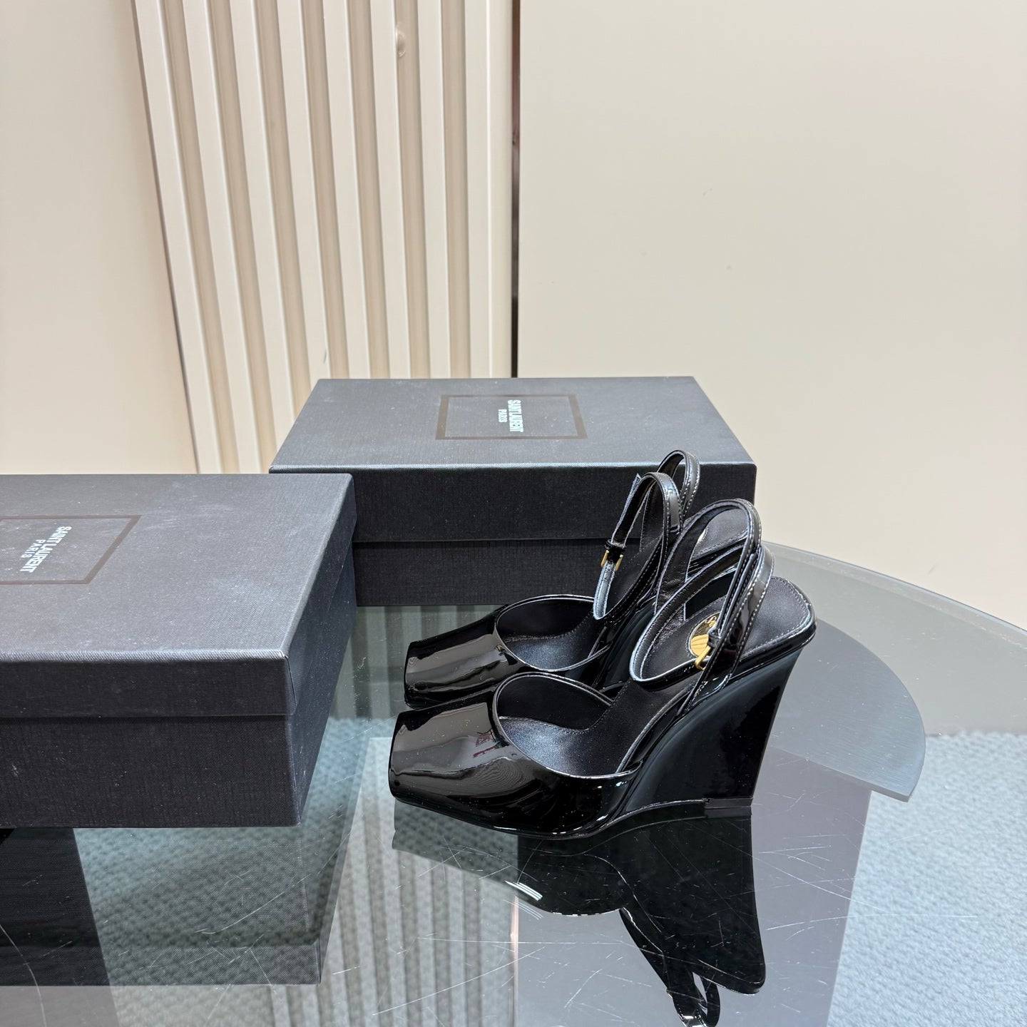 Black La Scandale Wedges