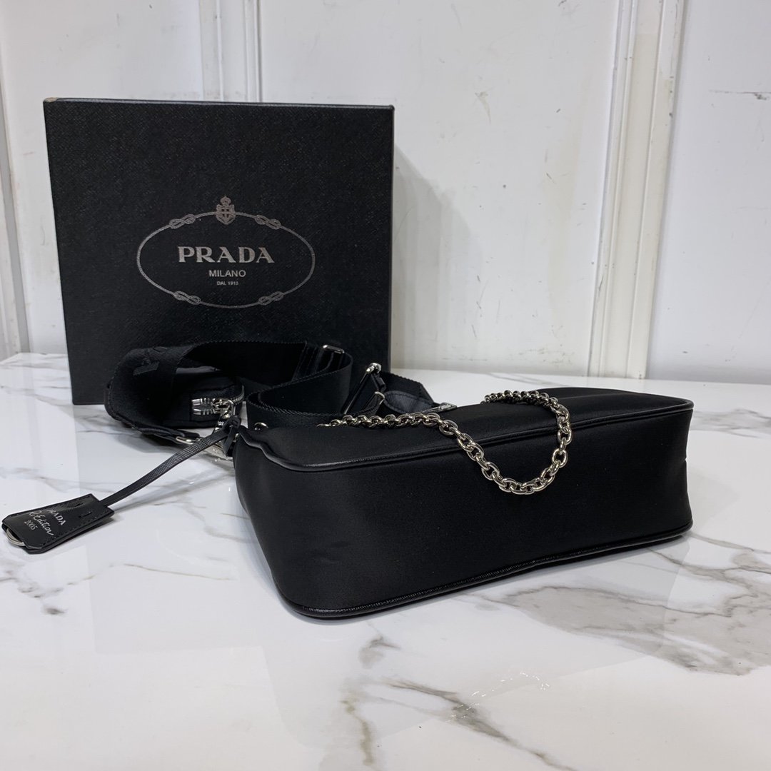 Black PRE nylon shoulder bag