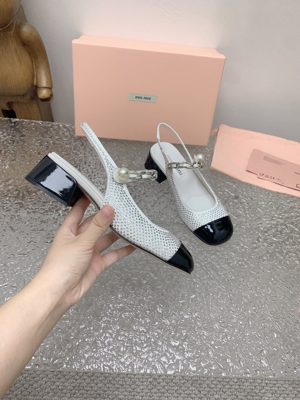 Satin & Crystal Slingback Pumps