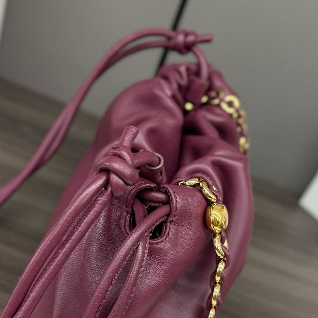 Dark Burgundy Medium Flamenco Purse