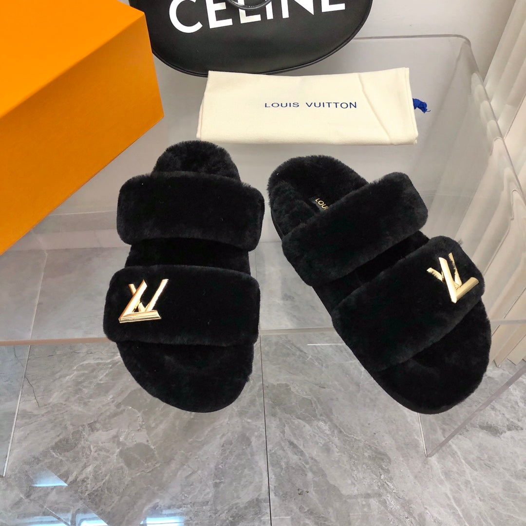 Black Comfort Flat Mule