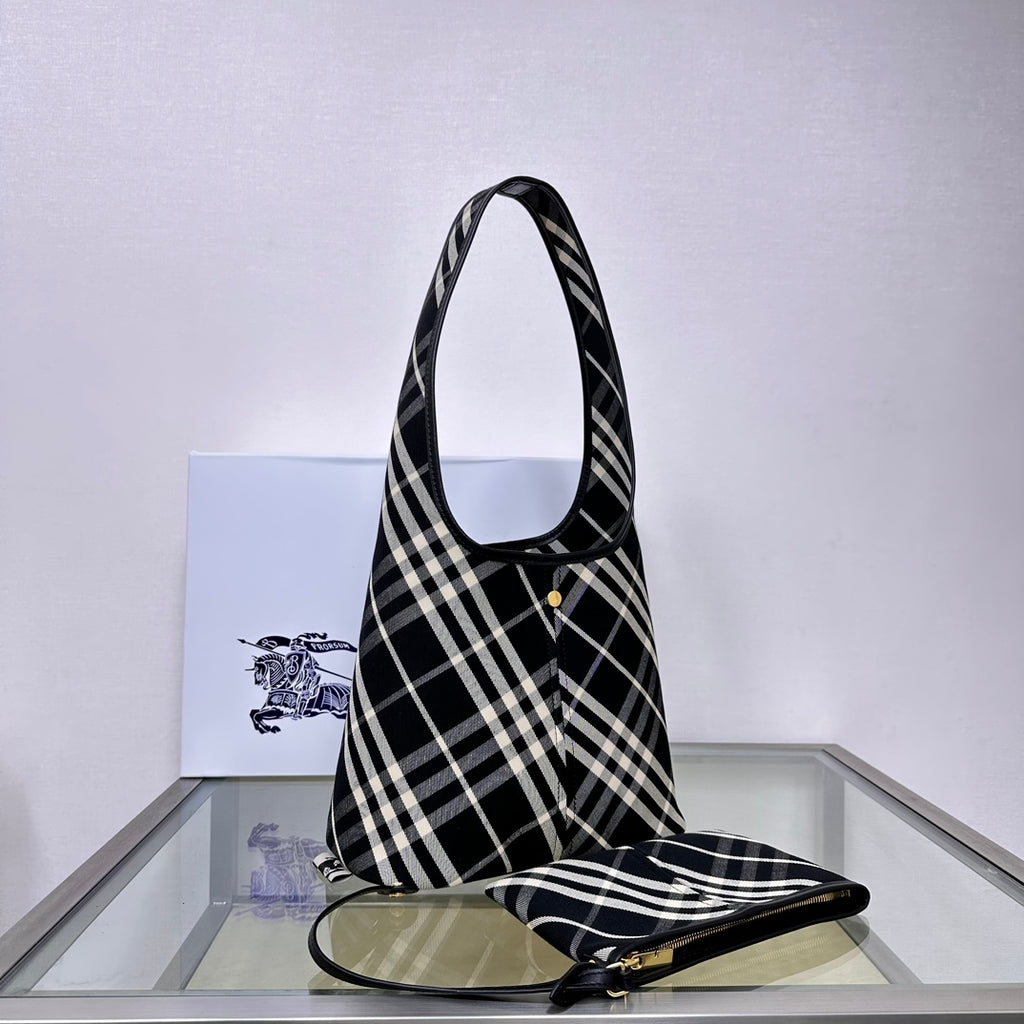 Black Small Check Shoulder Bag